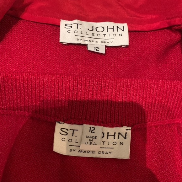 St John classic red skirt suit. size 12 - Picture 3 of 7